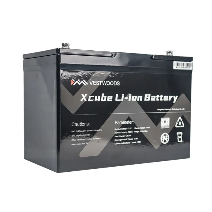 Vestwoods 100Ah 12.8V 12V Lithium-ion (LiFePO4) Battery – FIRST LIFE / 1.280kWh with BLUETOOTH / 3 Year Warranty